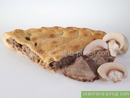 Калорийность осетинского пирога с мясом и грибами