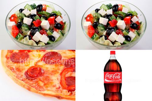 Набор "На двоих 4" дешевле на 15%:
1. Салат Греческий, 2 шт.
2. Пицца Пепперони 1 шт.
3. Кока кола 1 шт.
Доставка +7(495)724-72-92 Набор "На двоих 4" дешевле на 15%